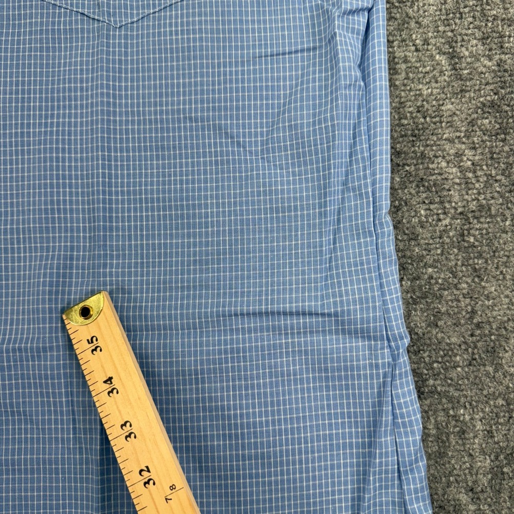 Nemesis Dress Shirt Mens 17 35-36 Blue White Windowpane Check Long Sleeve - Picture 9 of 15